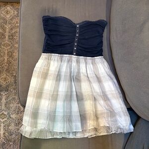 NWT Abercrombie & Fitch Strapless Bandeau Plaid Skirt Dress Late 2000s-2010 Era